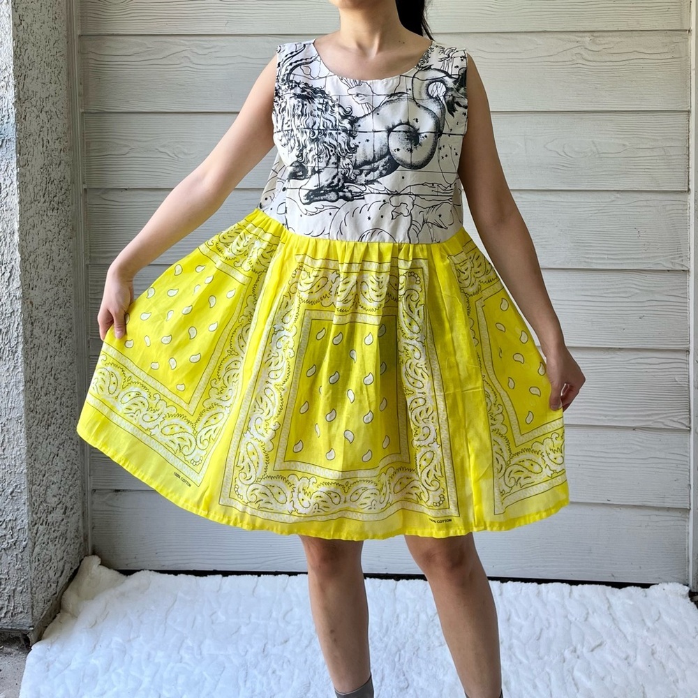 Vintage Fabric | Handmade Myth The Astrological Star Signs Dress SKU 08171 - Picture 1 of 14